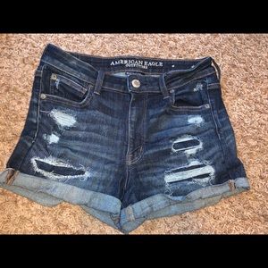 Hi-rise shortie shorts with rips